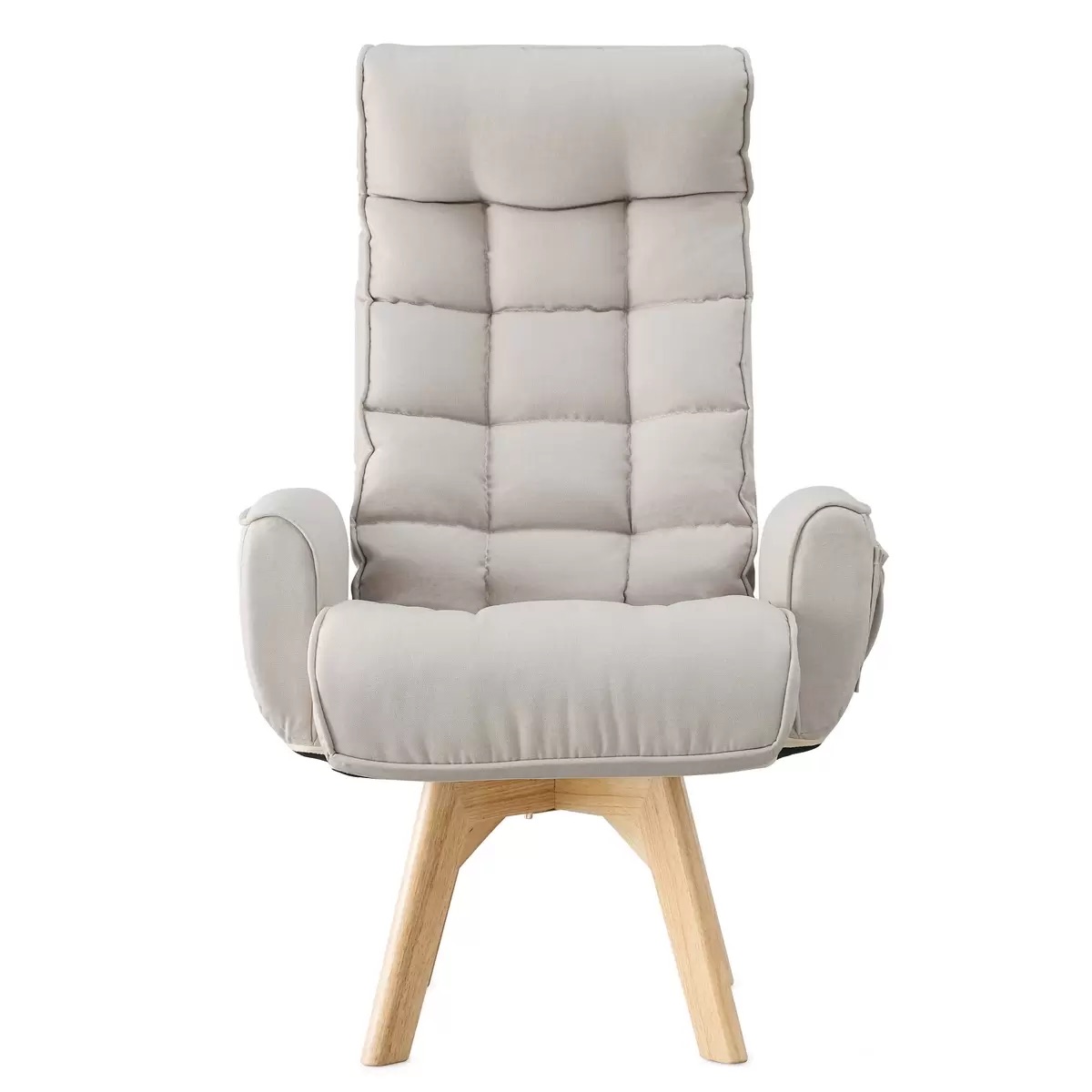 アイリスオーヤマ 回転ファブリックチェア ハイバック アイボリー IRIS OHYAMA Fabric Swivel Chair High-Back Ivory